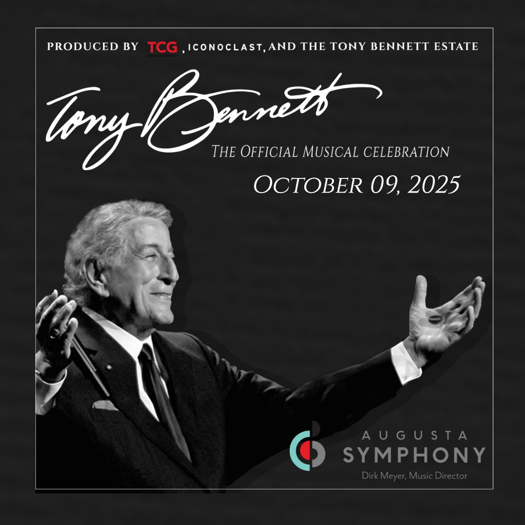 Gina Milo joins the Augusta Symphony for Tony Bennett: The Official Musical Celebration on October 9th! Celebrate the legendary Tony Bennett in this one-night-only event. Grab your tickets today through tcgent.com!