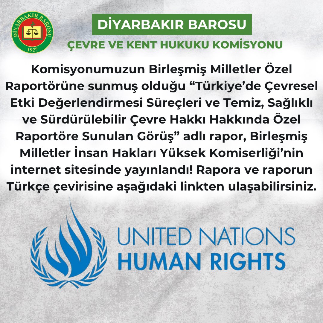 Diyarbakır Barosu Çevre ve Kent Hukuku Komisyonu tweet media