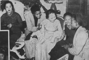 The 1958 Afro-Asian Peoples' Solidarity Conference in Egypt. From left to right: 2nd Marthe Ouandié (a Cameroonian UPC militant who resisted French colonial rule), 4th Gisèle Rabesahala (a Malagasy revolutionary, prominent anti-colonial figure, and the first woman elected to