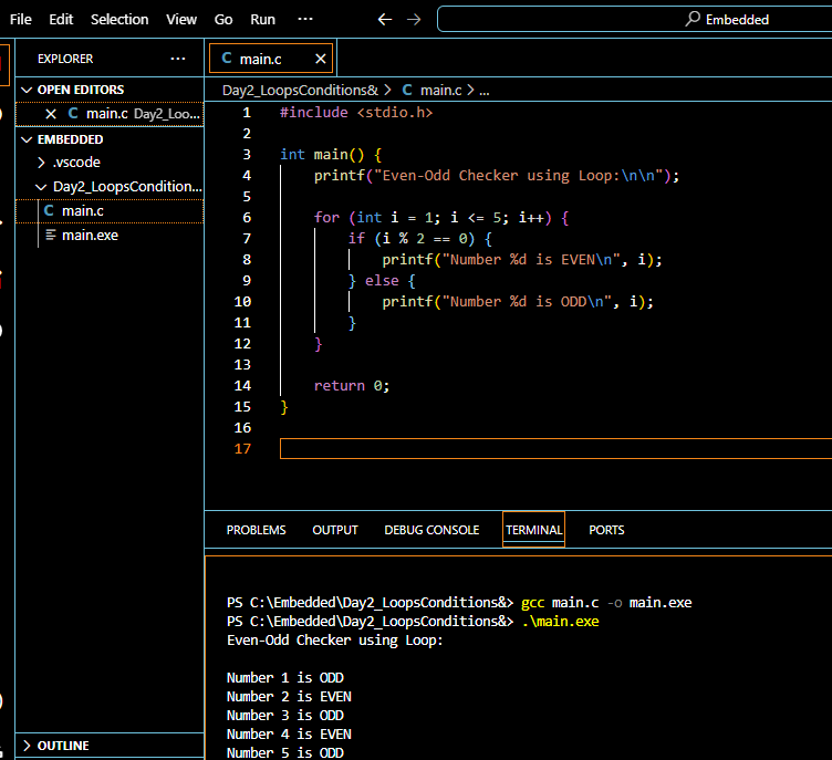 Nandita_tt's tweet photo. Dayβ―2/30
Revised C basics!
Focused on loops and conditionals, which is core to controlling program flow in embedded systems. Set up the environment in VS Code and attempted writing a simulation (traffic light controller).
#FestivalOfLearning
#LearningUtsav2025
#LUD2 #Embedded https://t.co/3DDdZnd6Vh