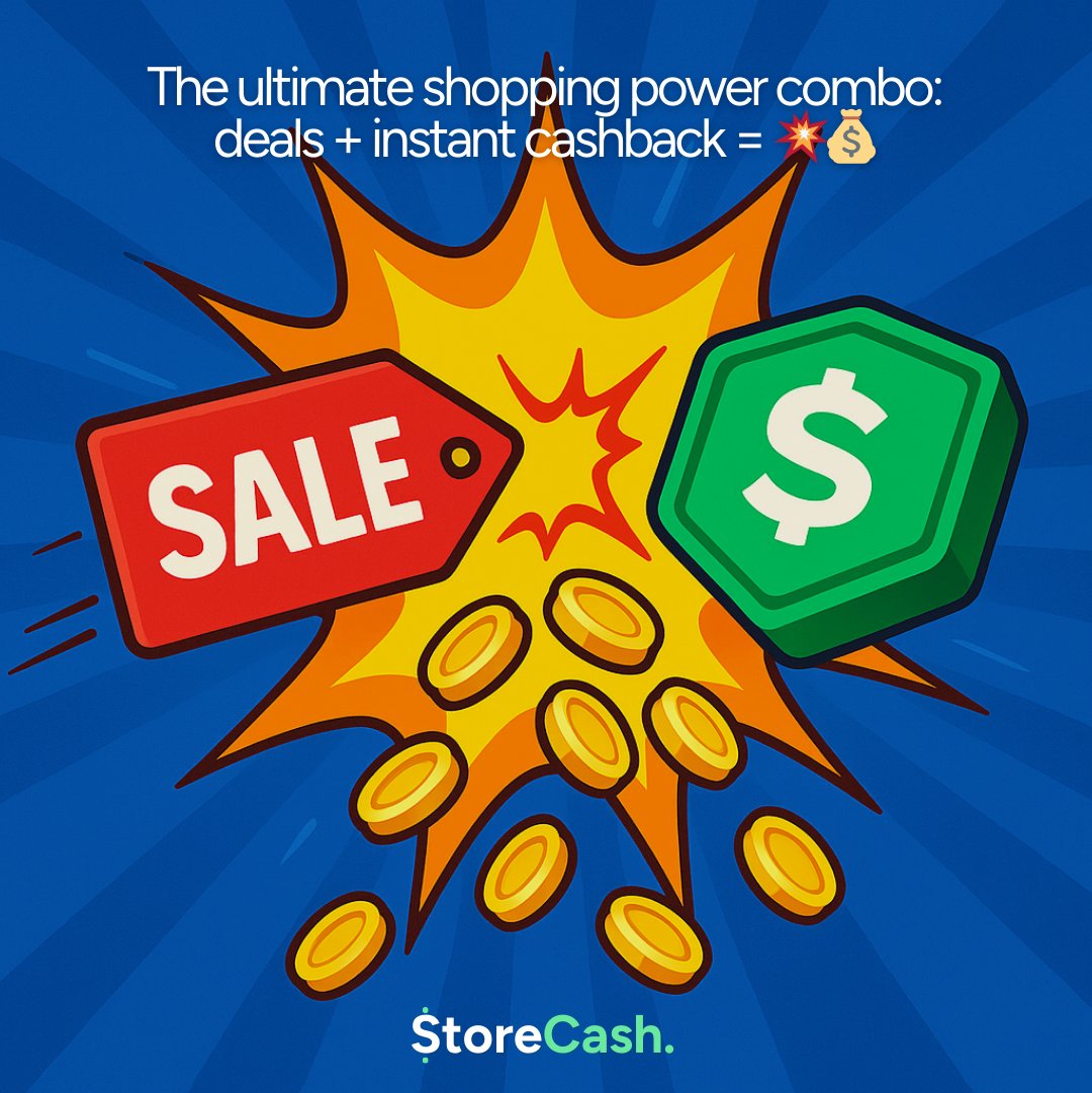 storecashapp's tweet photo. The ultimate shopping power combo: deals + instant cashback = 💥💰

Why choose one when you can have both? StoreCash makes sure every purchase hits maximum rewards.

💡 Upgrade your checkout game!

https://t.co/QFd7HTqv3a

#DealsAndCashback #InstantRewards #SmartSpending https://t.co/NbXQ75QqaP