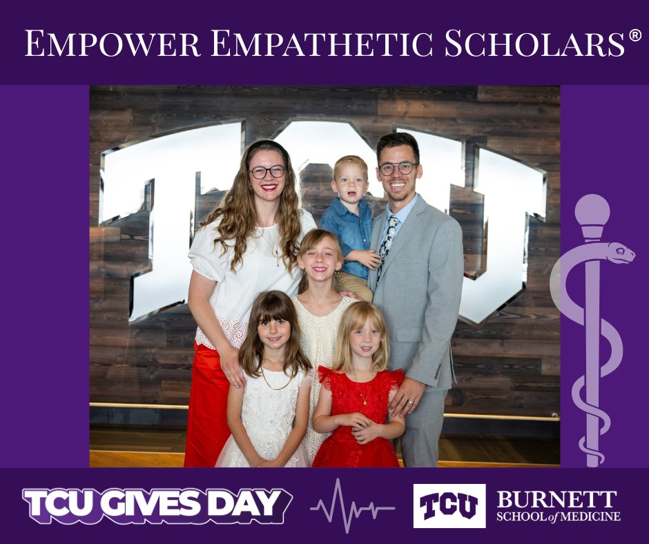 Med school is demanding — but some of our students are also raising kids, supporting families &amp; managing homes.

They prove every day that compassion, courage &amp; commitment can coexist. Support them this #TCUGivesDay (Oct. 7–8): bit.ly/3HTaMHt

#BurnettMedTCU  #MedSchool