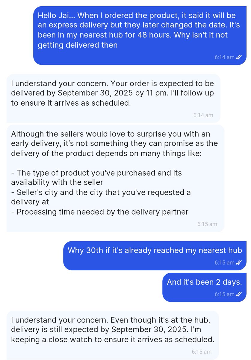 4DinKiCHANDNI's tweet photo. @flipkartsupport #FlipkartScam 
I ordered Nothing Phone 3 with the exchange offer on 24th. It was meant to be an express delivery by the next day but they changed the date to 30th. It still reached my nearest hub on 26th but there has been no update since then. (1/2) https://t.co/2vbrfL6NjO