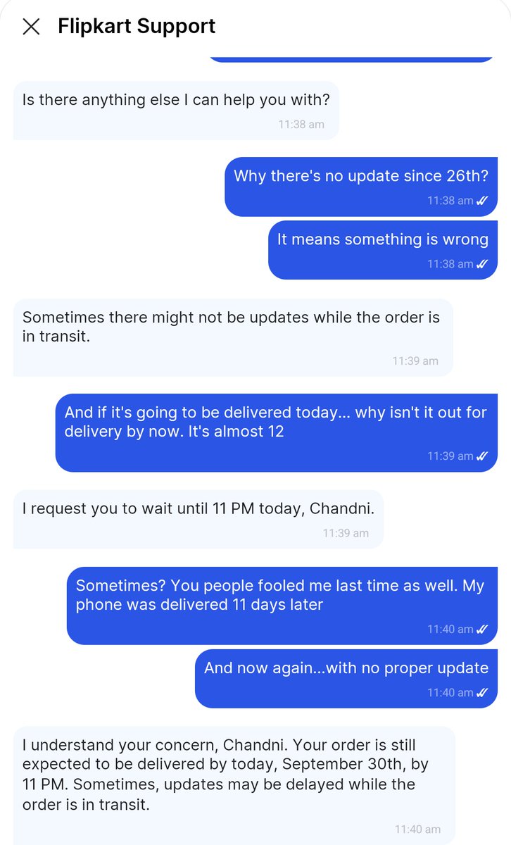 4DinKiCHANDNI's tweet photo. @flipkartsupport #FlipkartScam 
I ordered Nothing Phone 3 with the exchange offer on 24th. It was meant to be an express delivery by the next day but they changed the date to 30th. It still reached my nearest hub on 26th but there has been no update since then. (1/2) https://t.co/2vbrfL6NjO