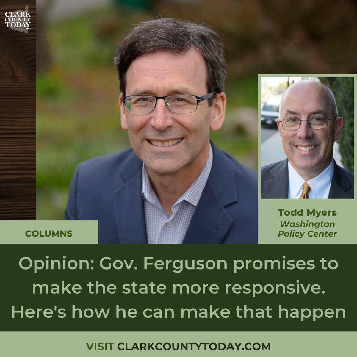 NewsFromCCT's tweet image. Todd Myers says Gov. Bob Ferguson’s “Your Washington” must meet deadlines, set real metrics, and enforce accountability or risk failing like Results Washington. clarkcountytoday.com/opinion/opinio… #Opinion #WashingtonState #GovernmentReform