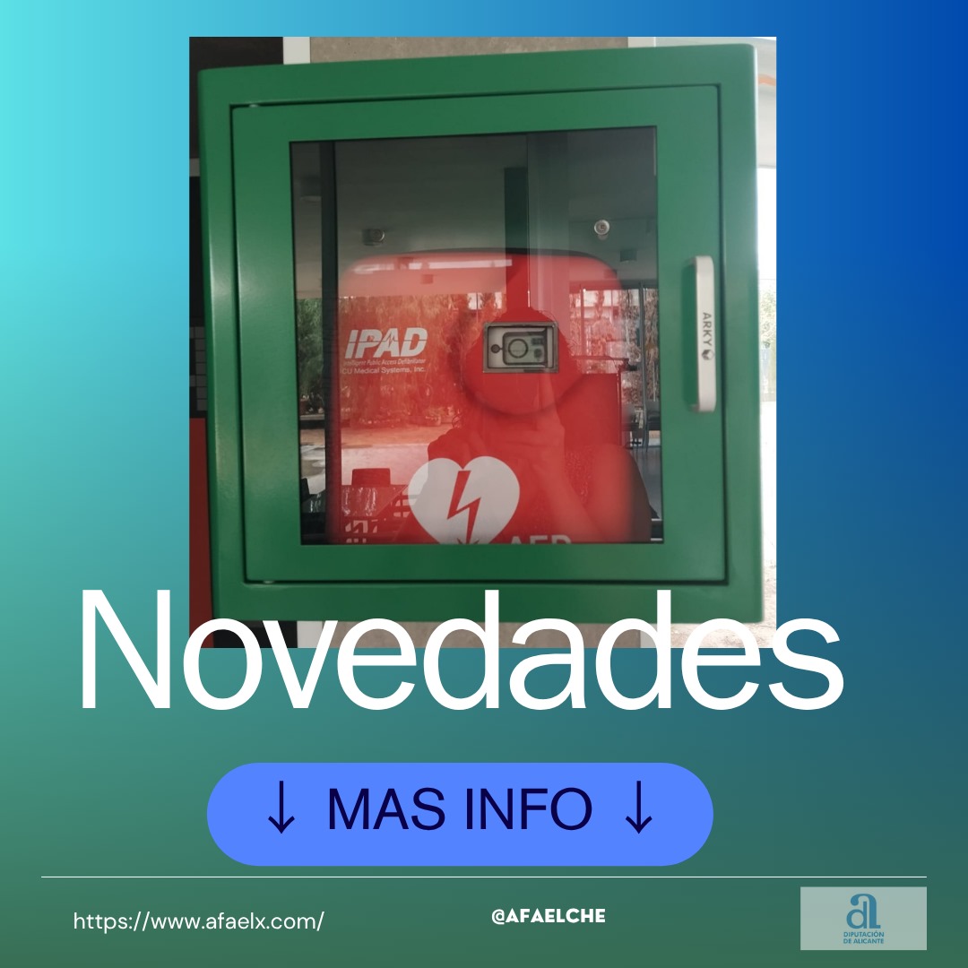 ❤️ La <a href="/dipuAlicante/">Diputación de Alicante</a> nos ha concedido 1.195,48€ para la adquisición de un desfibrilador, C. subvenciones dirigidas a Asociaciones y demás Entidades privadas SFL, ámbito del Bienestar Social en la prov. de Alicante,  para la adquisición de bienes inventariables, anualidad 2025.