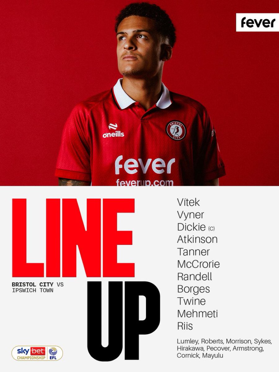 TheRobinsZone's tweet photo. 🔴 How #BristolCity line up to face Ipswich Town tonight: https://t.co/EPpulXR2ys