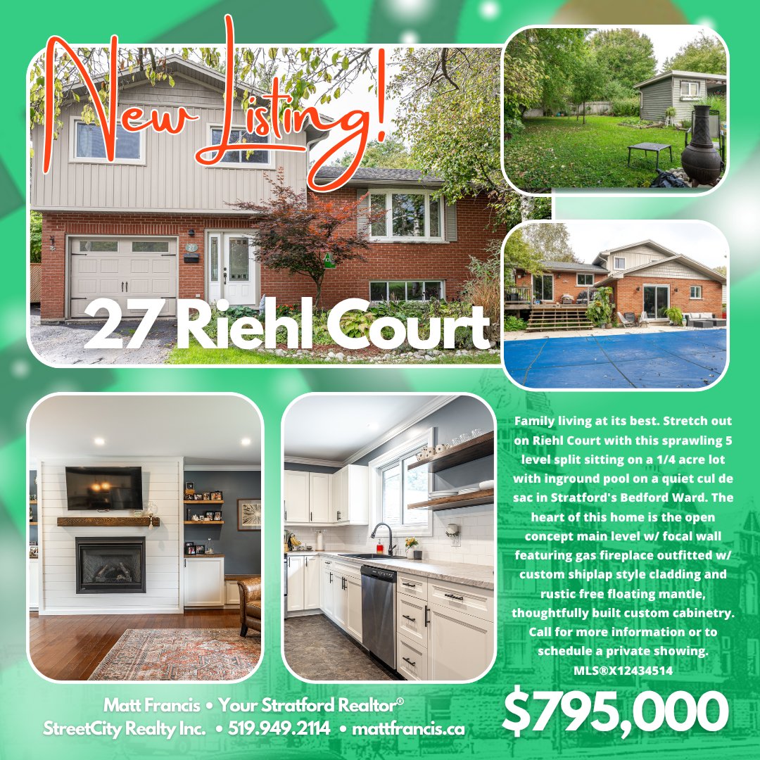 MattFrancisSC's tweet image. New Listing!

27 Riehl Ct. • Stratford, On • MLS®X12434514 • $795,000

mattfrancis.ca/mylistings.htm…

#StratfordRealEstate #YourStratfordRealtor #StratfordON #StreetCityRealty #StreetCityStratford #REALTOR #ForSale