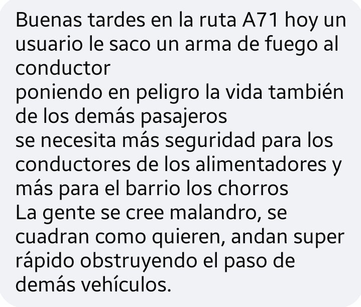 MIO Usuarios🚌 (@miousuarios) on Twitter photo Hoy amenazaron con arma de fuego a un conductor del MIO en la Ruta A71, y la seguridad pa cuando?
<a href="/alejoeder/">Alejandro Eder</a> <a href="/METROCALI/">METROCALI MIO</a> <a href="/SeguridadCali/">Seguridad y Justicia</a> <a href="/personeriacali/">Personería de Cali</a>
#CaliCiudadEuropea Hoy amenazaron con arma de fuego a un conductor del MIO en la Ruta A71, y la seguridad pa cuando?
<a href="/alejoeder/">Alejandro Eder</a> <a href="/METROCALI/">METROCALI MIO</a> <a href="/SeguridadCali/">Seguridad y Justicia</a> <a href="/personeriacali/">Personería de Cali</a>
#CaliCiudadEuropea