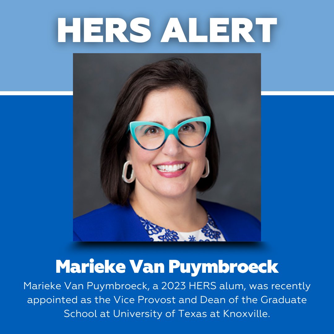 HERS congratulates Marieke Van Puymbroeck, Ph.D. on her appointment as the next Vice Provost and Dean of the Graduate School at the University of Tennessee, Knoxville!