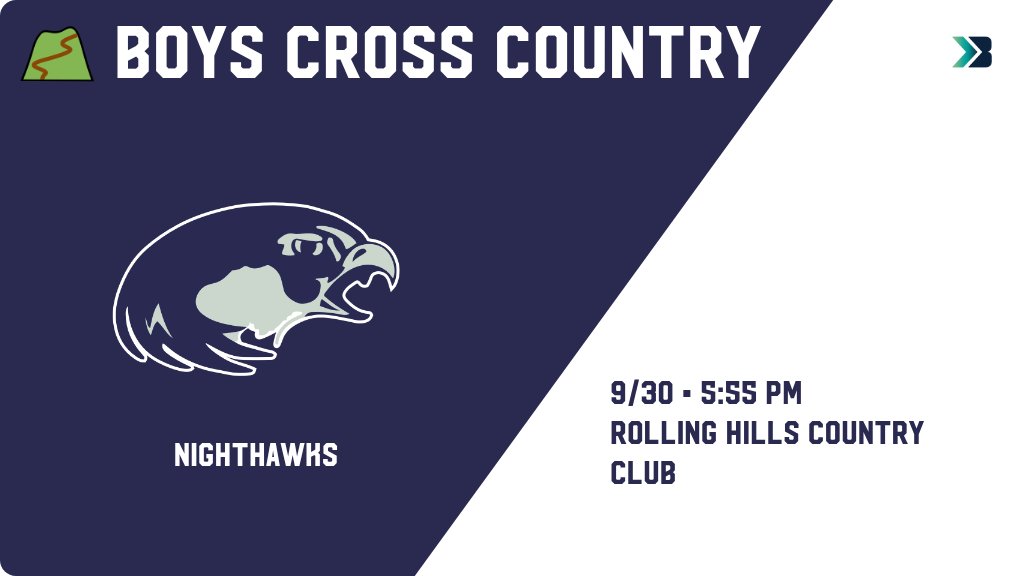 Boys Cross Country (Varsity) Meet Day! - Check out the event preview for the Boyden-Hull/Rock Valley Nighthawks. It starts at 5:55 PM and is at Rolling Hills Country Club. gobound.com/ia/ihsaa/boysc…