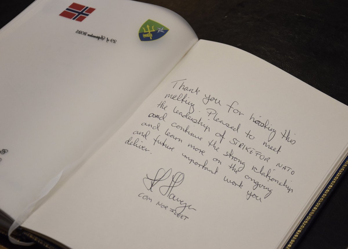 Yesterday, our DCOS-OPS RDML Eduardo Guitián Crespo 🇪🇸 and Norwegian Senior National Representative, CDR Dag Barøey 🇳🇴 welcomed to #STRIKFORNATO 🔱 HQ the Norwegian Fleet Commander, CDRE Kyrre Haugen 🇳🇴.
 
During the visit, CDRE Haugen was given a tour of our HQ and was briefed