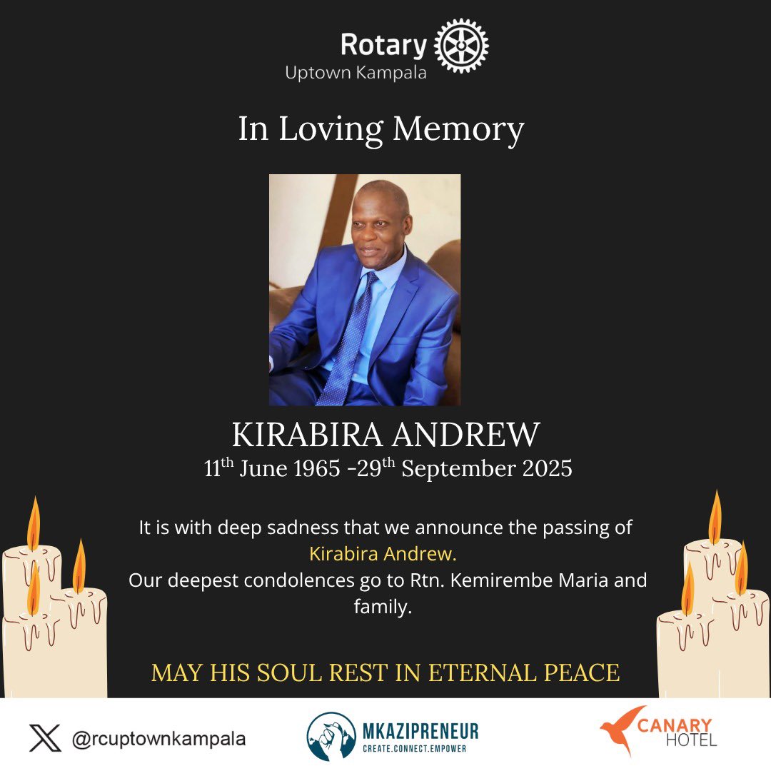rcuptownkampala's tweet image. Heartfelt condolences to our dear Rotarian Kemmy on the loss of her beloved uncle 🙏💕 

May cherished memories &amp;amp; Rotary's support bring comfort during this difficult time.

May his soul rest in eternal peace. 

#RotaryFamily 
#Condolences