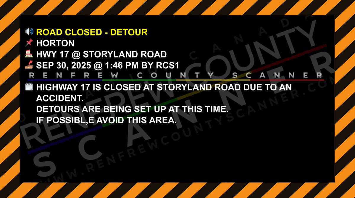ROAD CLOSED - DETOUR

🔴 On the scene? Share what you see 📷📹 rcsupload.cc/tr9o7 🔴