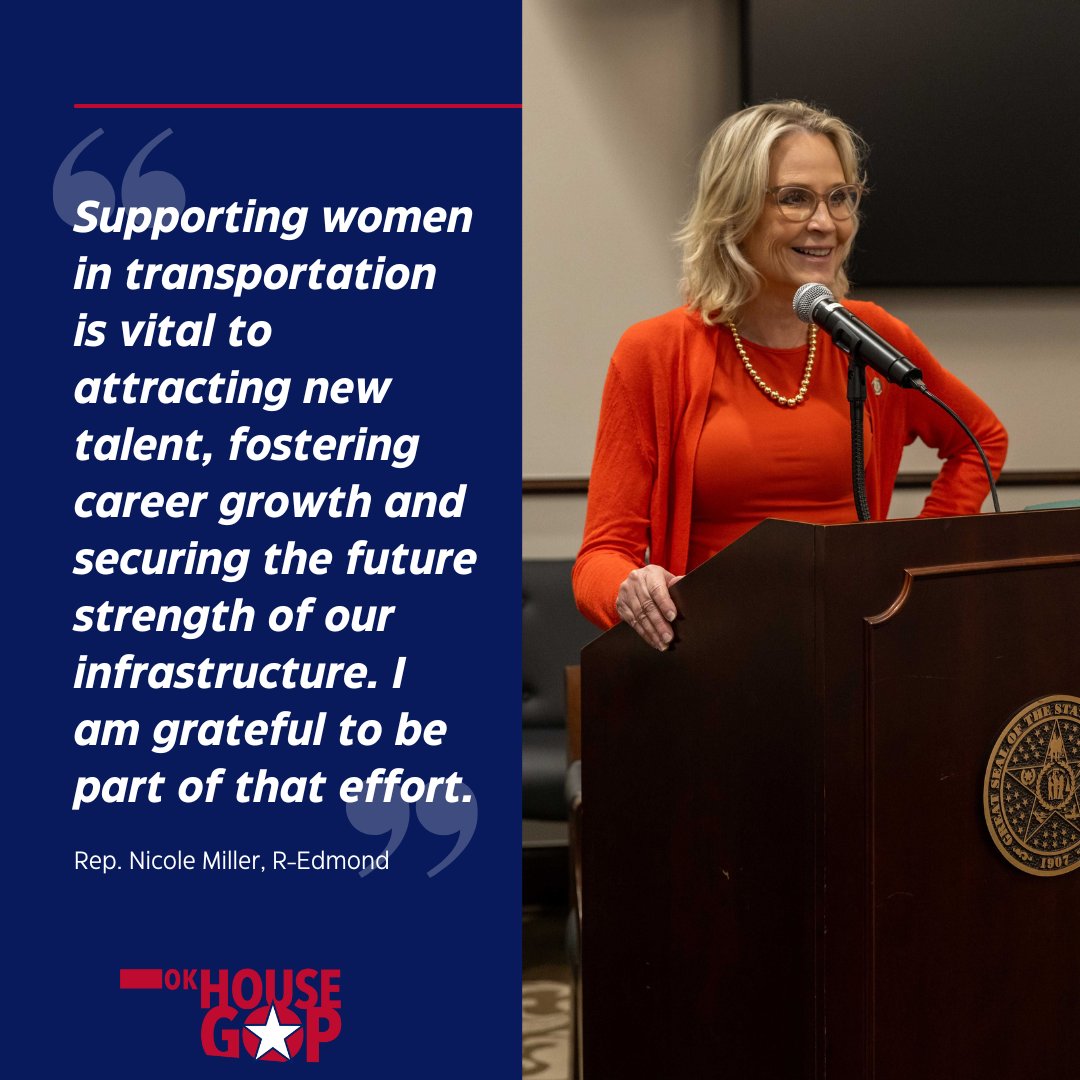 OKHouseGOP's tweet photo. Rep. Nicole Miller was awarded Woman of the Year by WTS Oklahoma, an international organization dedicated to advancing women in the transportation.

Read More: https://t.co/3I0ylwsbgh #okleg https://t.co/MOImxeA7DQ