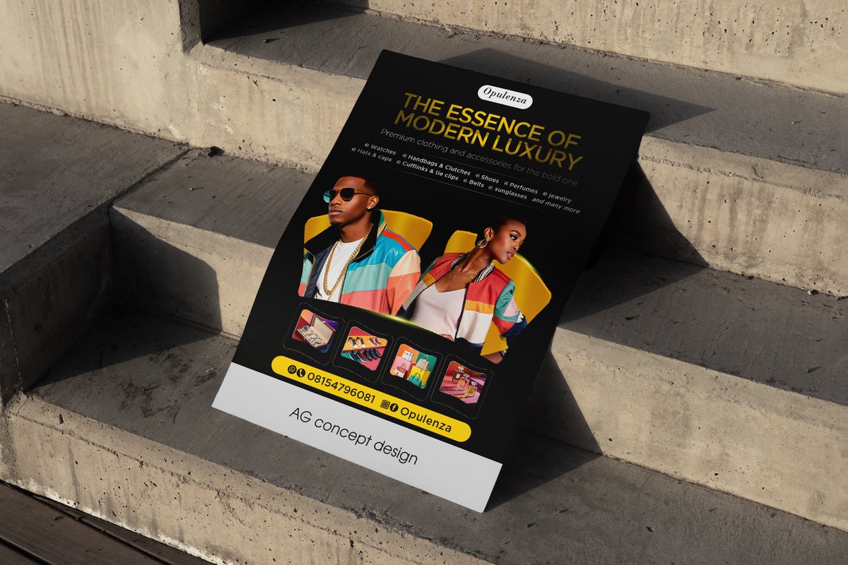 AGconceptdesign's tweet image. Every design speaks about transmitting information 

Here is a s design I did for luxury brand 

Really took time to find the right images, color and text 

Later comes out cool and professional 

#graphicdesigner #branddesign #viewmore #photoshopdesign #flyetdesign #posterdesign