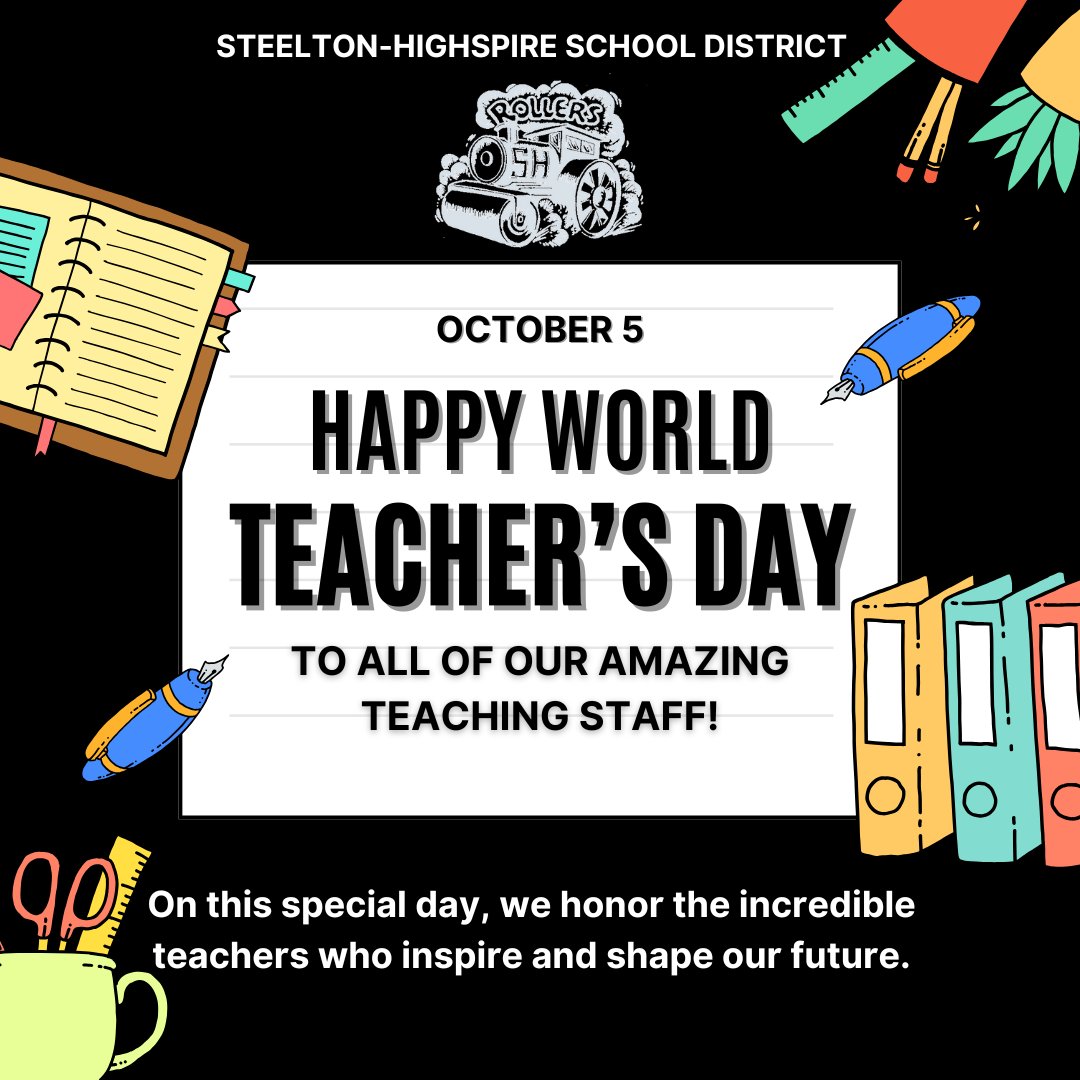 shsdrollers's tweet photo. Happy World Teacher’s Day! 🎉 Today we celebrate the incredible teachers of Steelton-Highspire School District who inspire, guide, and shape the future every single day. Thank you for all you do!

#RollerNation #WorldTeachersDay2025 https://t.co/6xAe8EpLJD