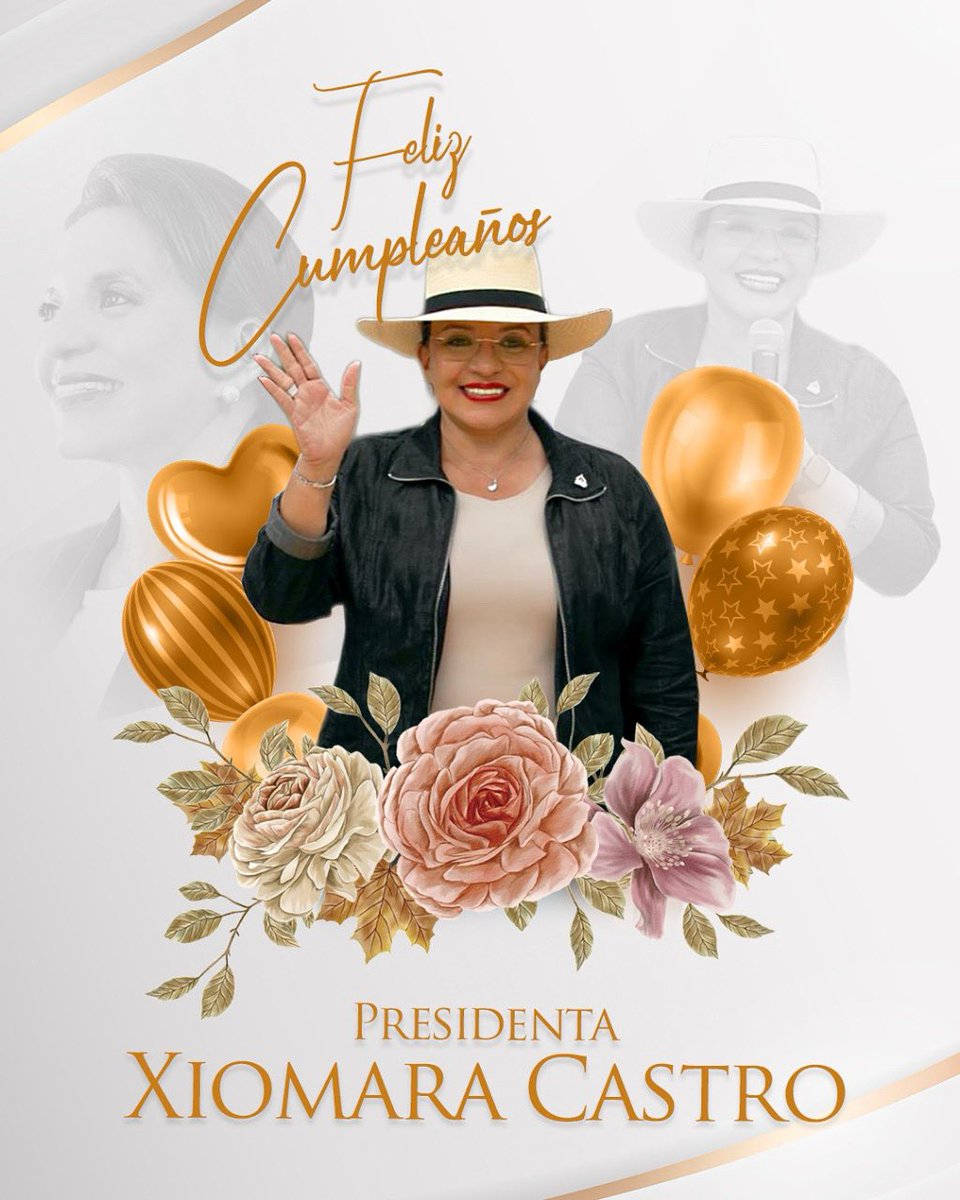 Hoy, Honduras se une para desear un ¡Feliz Cumpleaños! a nuestra Presidenta, Xiomara Castro. Que la alegría y el cariño de nuestro pueblo la acompañen en este día. Su liderazgo es la esperanza que ilumina el camino de nuestra nación.