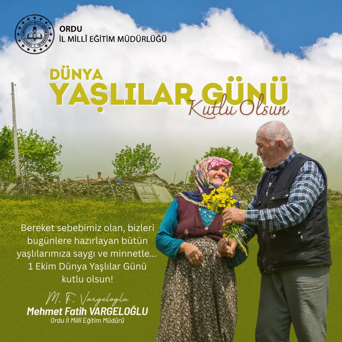 Gölgesinde hayat bulduğumuz koca çınarlarımızın, kıymetli büyüklerimizin, 1️⃣ Ekim Dünya Yaşlılar Günü’nü kutluyor; sağlıklı, mutlu ve huzurlu bir ömür diliyoruz! 👵🧓

#eğitimkentiORDU 
#Ordu 
#1EkimDünyaYaşlılarGünü 

<a href="/tcmeb/">Millî Eğitim Bakanlığı</a> <a href="/Yusuf__Tekin/">Yusuf Tekin</a> <a href="/TCOrduValiligi/">Ordu Valiliği</a> <a href="/mhilmiguler/">Dr. Mehmet Hilmi Güler</a>