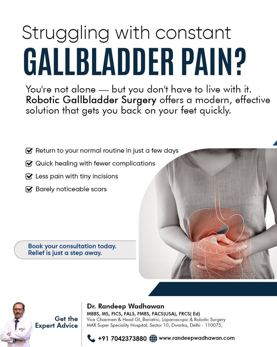 randeepwadhwan's tweet image. Gallbladder pain shouldn’t hold you back. 🌿 Robotic Surgery = faster healing, less pain, tiny scars. Get back to life sooner! 💙

📞 +91 7042373880 | randeepwadhawan.com

#GallbladderPain #RoboticSurgery #PainFreeLiving