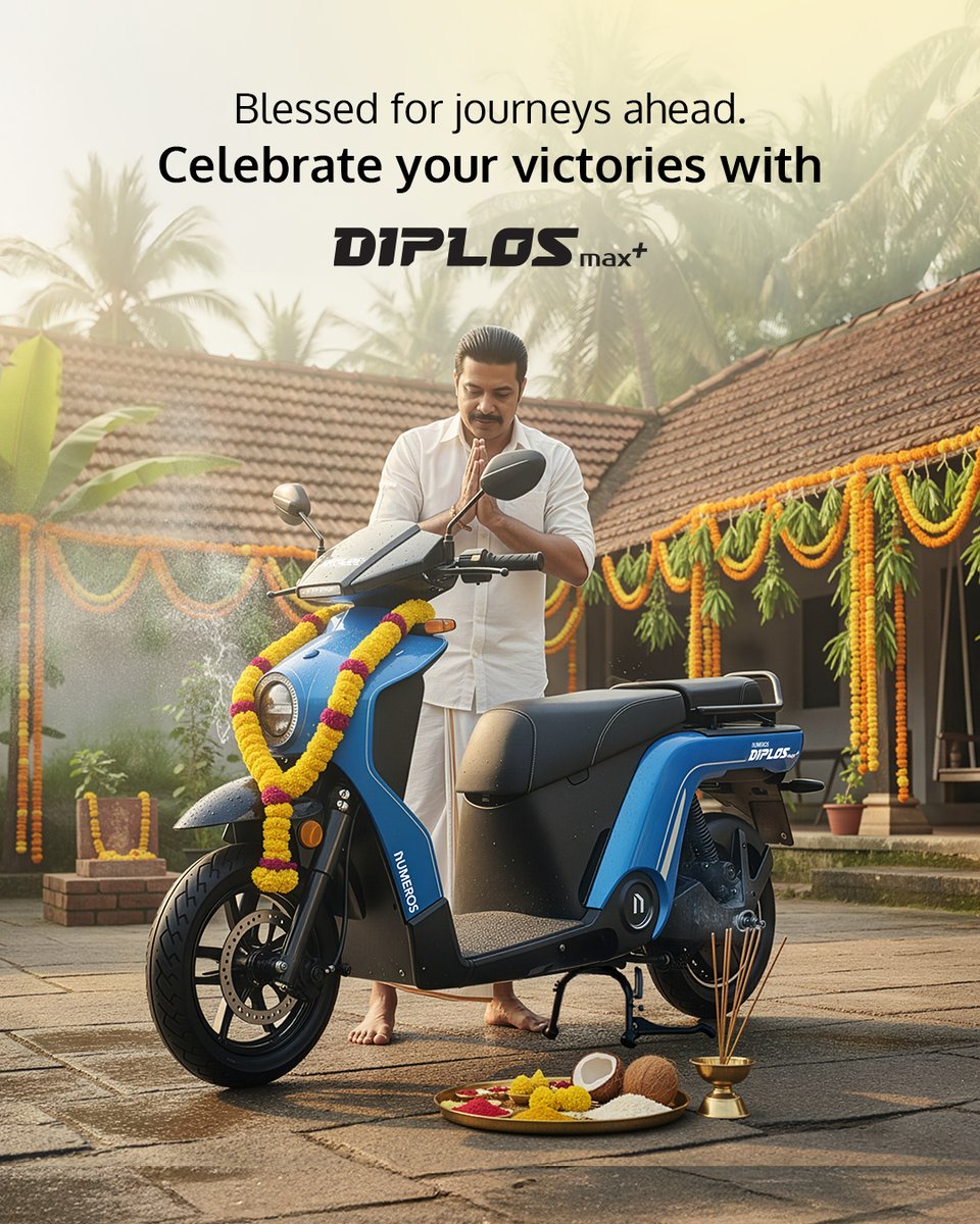 From daily rides to life’s big milestones - your ride's always been your companion.
This Ayudha Pooja, let’s celebrate it the way it deserves. 🌸🛵

#NumerosMotors #AlwaysMoving #AyudhaPooja #EV #DiplosMaxPlus