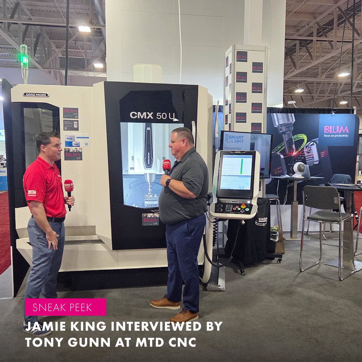 Blum_Novotest's tweet image. #TechnologyTuesday! @Blum_Novotest had a great chat with @mtdcnc! Yesterday, Tony Gunn stopped by booth 1829 at CMTS to talk with Jamie King about our TC64-DIGILOG touch probe featured in a DMG MORI CMX 50 U. Stay tuned for the upcoming release of the full interview!