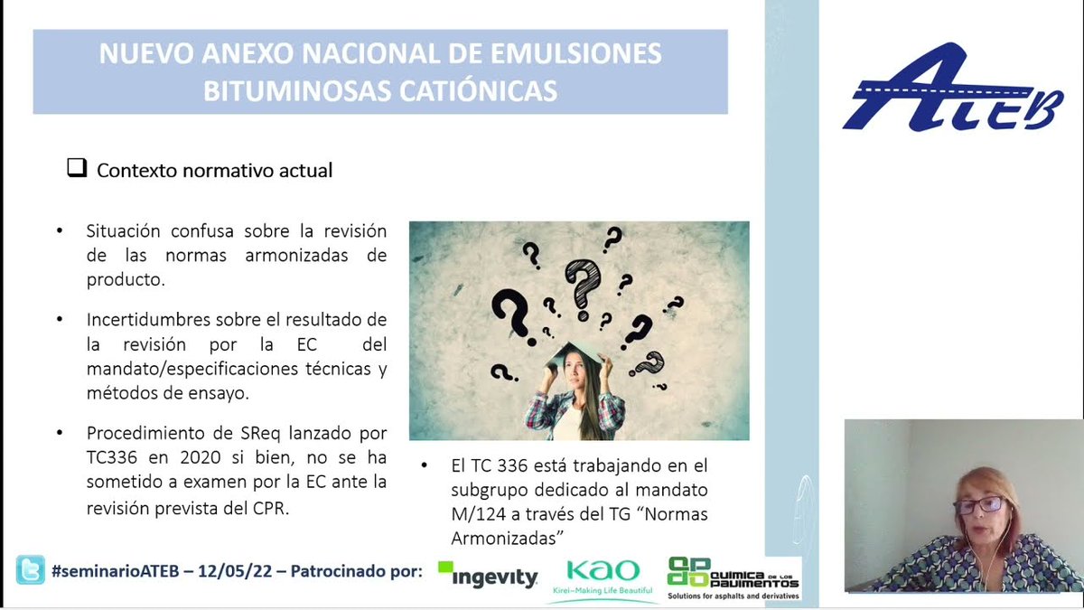 ATEB (@ateb_es) on Twitter photo 📹 Nuevo anexo nacional de emulsiones bituminosas catiónicas
<a href="/MarColVic/">Maria del Mar Colás</a> presentó en el III #SeminarioATEB el contenido de este nuevo anexo nacional, que recoge las emulsiones más apropiadas en España para cada aplicación!
youtu.be/XSGepMVPuao 📹 Nuevo anexo nacional de emulsiones bituminosas catiónicas
<a href="/MarColVic/">Maria del Mar Colás</a> presentó en el III #SeminarioATEB el contenido de este nuevo anexo nacional, que recoge las emulsiones más apropiadas en España para cada aplicación!
youtu.be/XSGepMVPuao