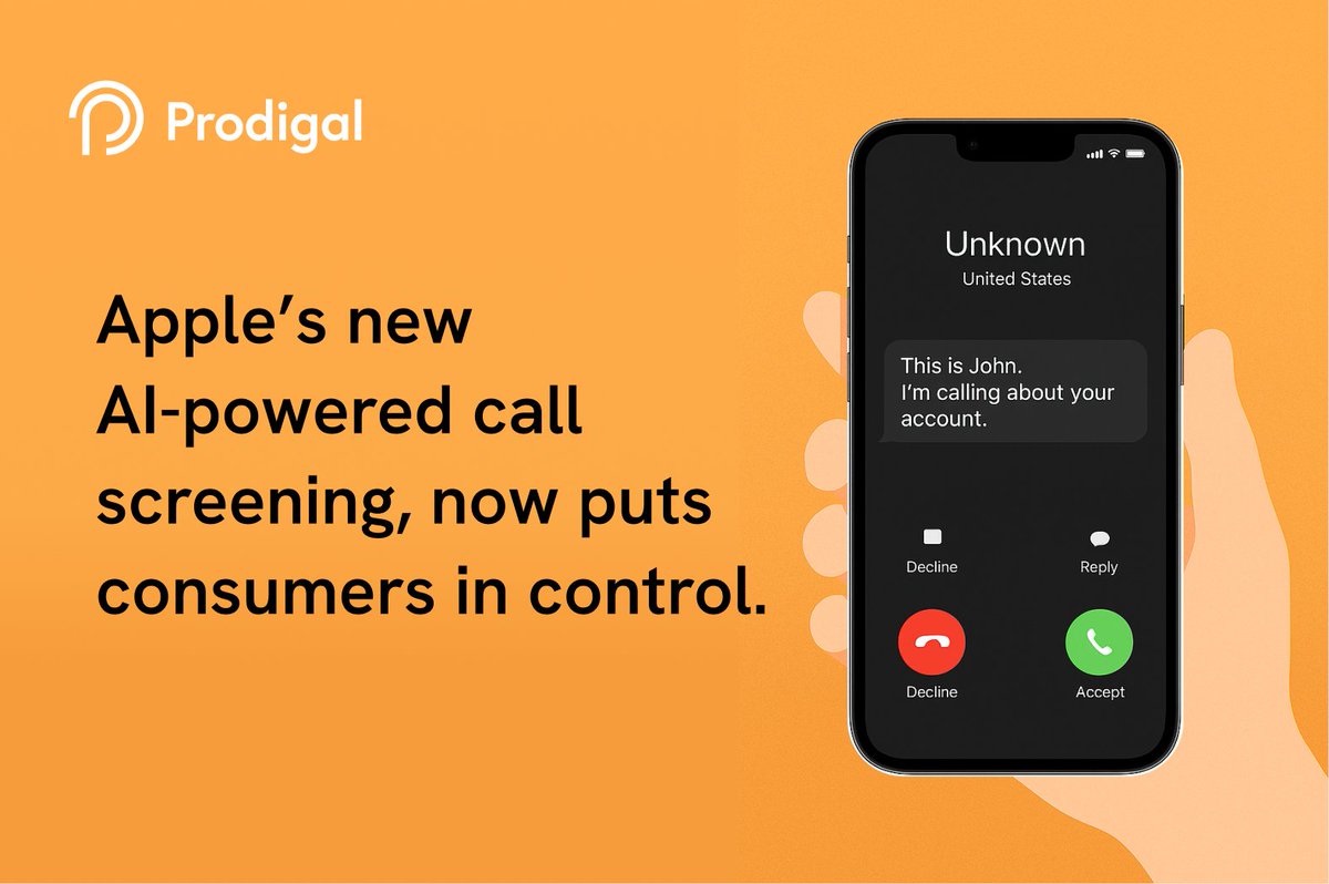 Apple just took a bite out of outbound calls.

iOS 26 screens unknown calls: iPhone asks caller’s name + reason, shows a transcript &amp; lets consumer pick up call.

For collections, that means fewer connects, higher cost-to-collect &amp; a need to shift to digital-first engagement.