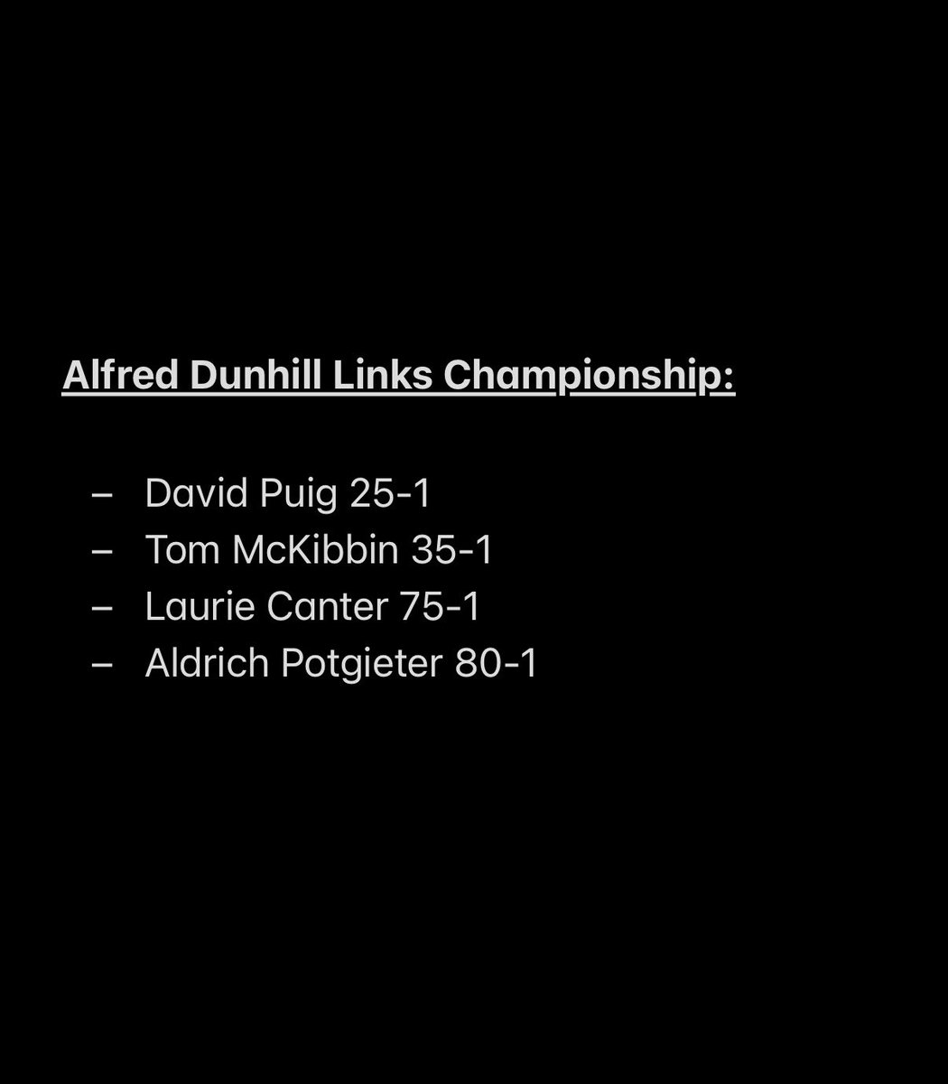 PGATourProDice's tweet photo. Official Card for The Alfred Dunhill Links Championship &amp; Sanderson Farms Championship | @BrosOnTheGreen

Strong fields this week, including five European Ryder Cup players. Love this time of year on the DP World Tour.

Looking for win #10 this year. @GolfTipsChecker https://t.co/OvcqUWd2Am