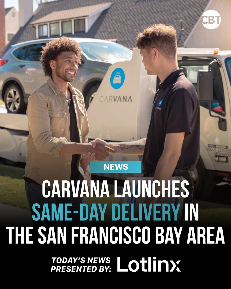 Carvana Expands Same-Day Delivery to Bay Area

Carvana is now offering same-day vehicle delivery and pickup for select customers in the San Francisco Bay Area. The service covers both purchases and sales made through Carvana.com.

The rollout is supported by the