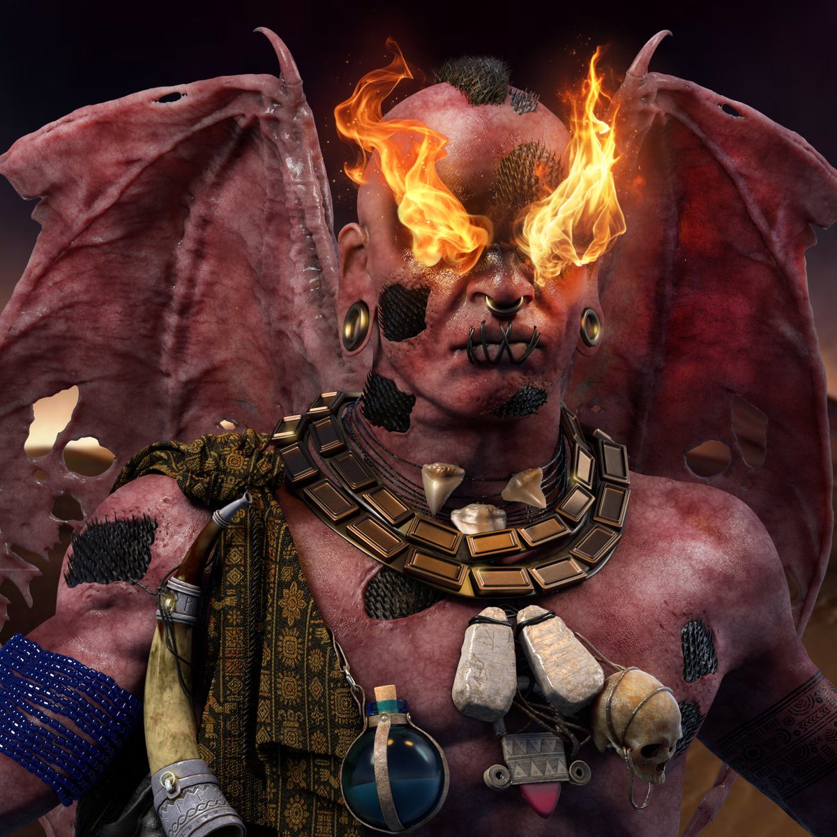 eSynths's tweet image. #MultiversX #MultiversXNFTs #3dartwork 

We are excited to reveal our September Surprise SFT!

Meet the our Enhanced Omniarch Dominion Ogun  ⚡️

This limited SFT, minted in 32 editions, was only obtainable via pre-order of 20k $BRKZ 🧱