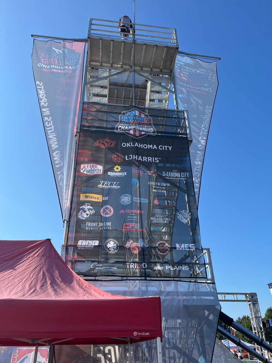 frontlinemh's tweet photo. We were proud to stand behind our first responders last Thursday as sponsors of the National Championship Firefighter Challenge in OKC. Thank you to every firefighter who gives their all for their communities. ❤️🔥

#frontlinemobilehealth #firefighterchallenge #firefighters #firstresponderhealth