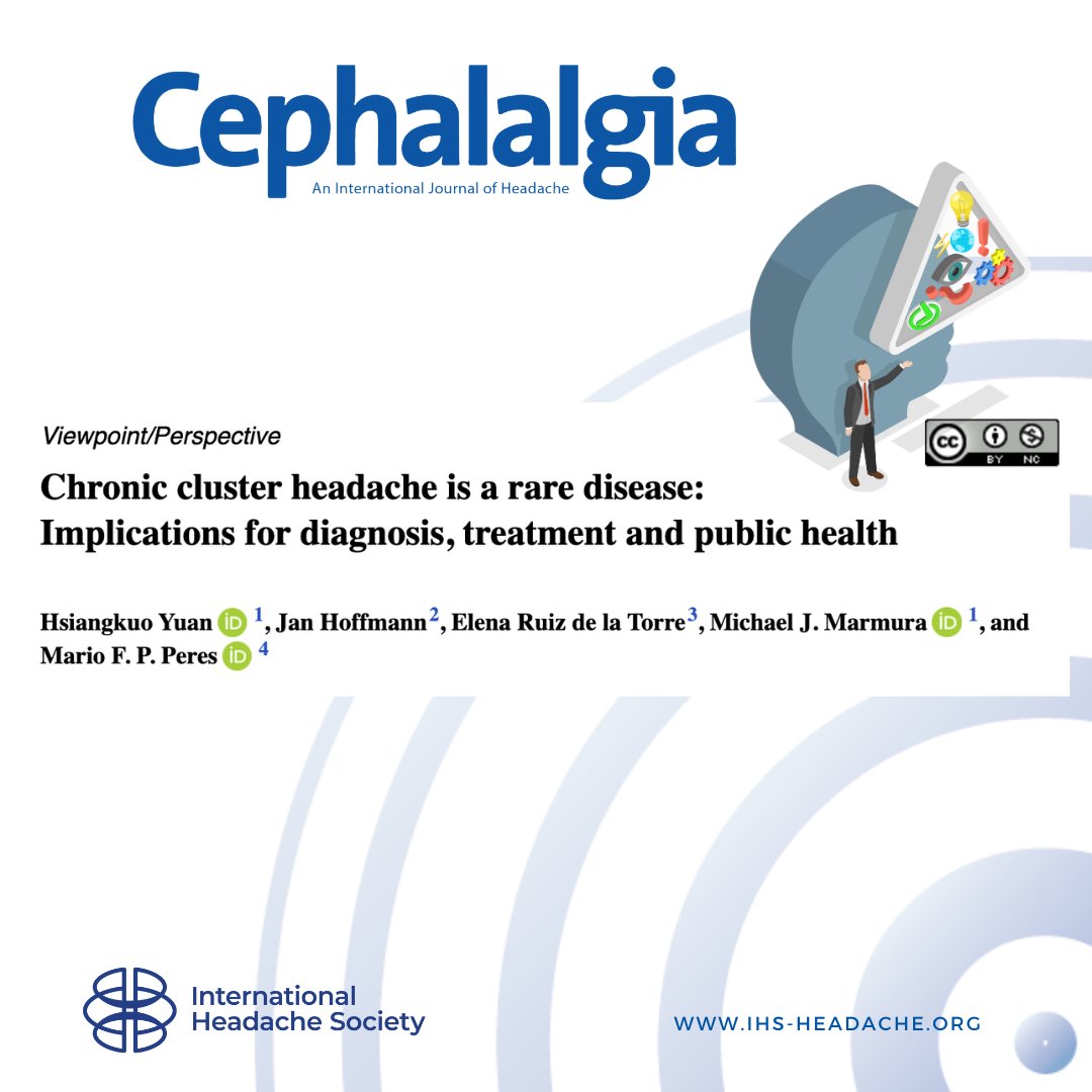 JCephalalgia's tweet image. New in Cephalalgia!
Chronic cluster headache meets rare disease criteria but lacks recognition. Patients face 5.7-year diagnostic delays, €20K+ costs, and limited treatments. Formal designation could improve funding and care.
journals.sagepub.com/doi/10.1177/03…
 #ClusterHeadache