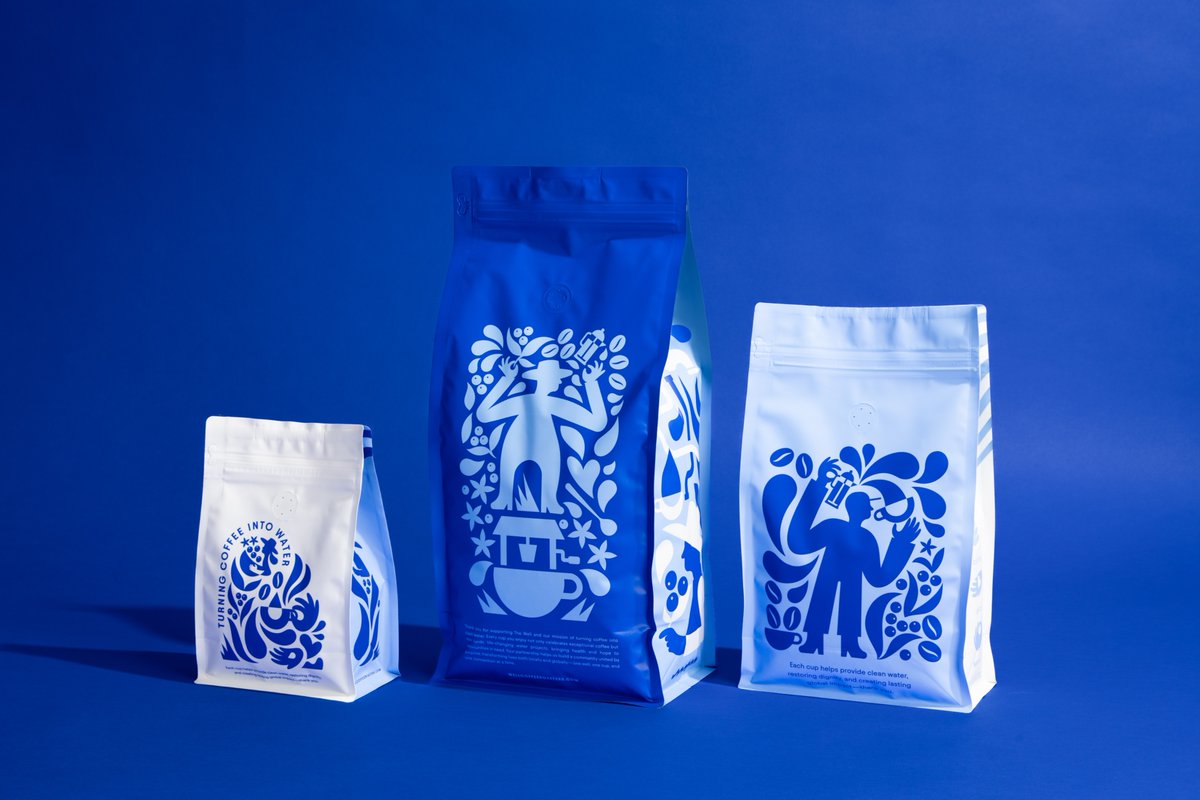 NEW WORK! Identity system, packaging &amp; enviromental package for The Well Coffeehouse, in Nashville. The brand’s visual identity is deliberately fluid, drawing inspiration from the life-giving qualities of water.

Much more in the case study now live: carpentercollective.com/project/the-we…
