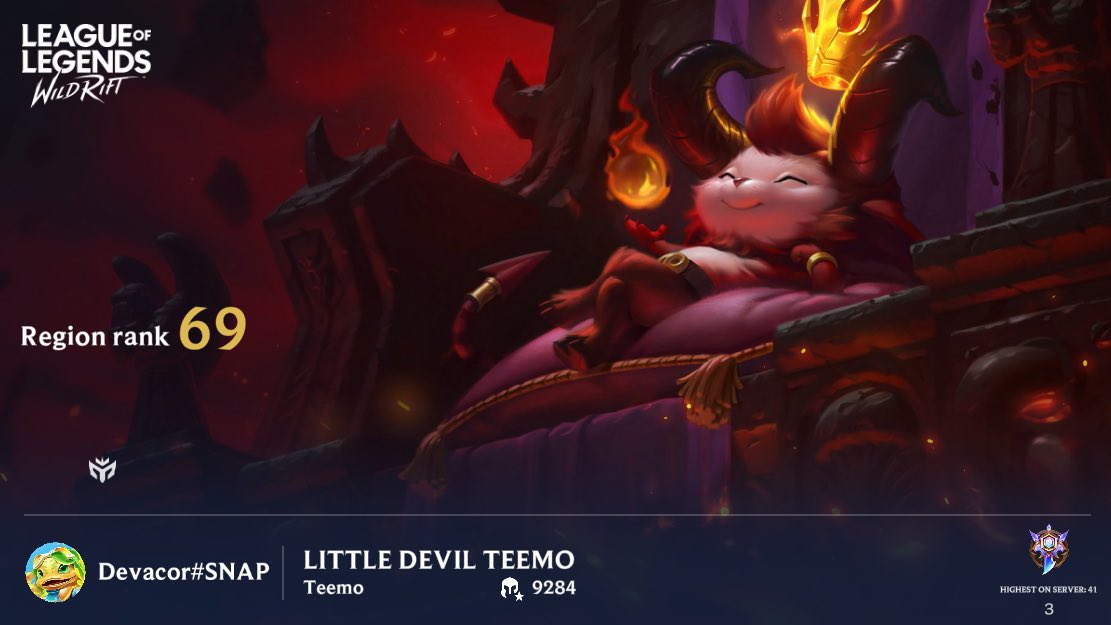 69’th best Teemo NA… Nice.