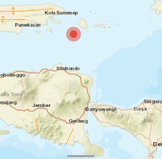 Selasa 30 Sept 2025 pukul 23.49.43 WIB Sumenep dan Pulau Sapudi, Jawa Timur diguncang gempa tektonik M6,0. Episenter gempabumi terletak pada koordinat 7,35° LS ; 114,22° BT, atau tepatnya berlokasi di laut pada jarak 58 Km arah Tenggara Sumenep, Jawa Timur pada kedalaman 12 km.
