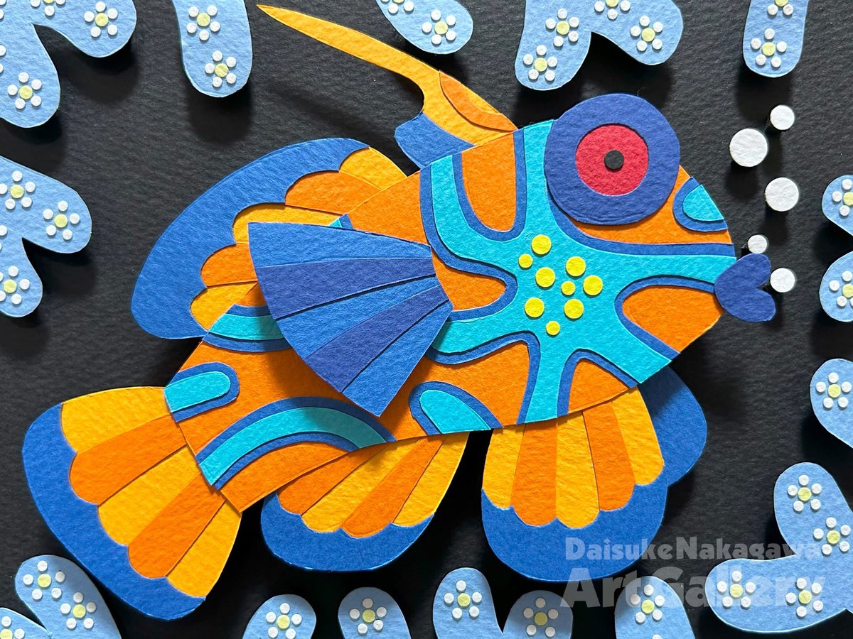 NakagawaDaisuke's tweet photo. 「ニシキテグリ」
#illustration
#illust
#kawaii
#japan
#artwork
#art
#childrensbookillustrations
#picturebookillustration
#papercrafts
#papercutting
#cutoutpicture
#ニシキテグリ
#熱帯魚
#切り絵
#イラスト
#イラストレーション
#ハンドメイド
#ペーパークラフト https://t.co/HgXcjW90J0
