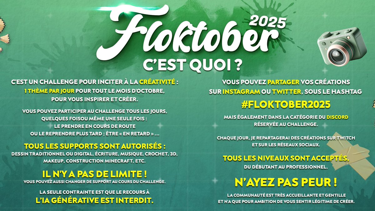 AngleDroit_'s tweet photo. Tous les supports créatifs sont autorisés (dessin traditionnel ou digital, écriture, musique, 3D, maquillage…) 

Les détails du Floktober juste ici : https://t.co/74ksuLjEbs
