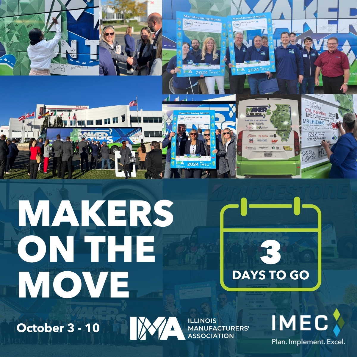 IMEC (@imecillinois) on Twitter photo Rolling northward!
Following our visit to Central Illinois, the #MakersOnTheMove bus is planning stop in Northern Illinois, home to companies that shape everything from food to building materials to cutting-edge technology.
<a href="/IMA_Today/">Illinois Manufacturers' Association (IMA)</a>
#MOTM2025 #IllinoisManufacturing #OnTheMove Rolling northward!
Following our visit to Central Illinois, the #MakersOnTheMove bus is planning stop in Northern Illinois, home to companies that shape everything from food to building materials to cutting-edge technology.
<a href="/IMA_Today/">Illinois Manufacturers' Association (IMA)</a>
#MOTM2025 #IllinoisManufacturing #OnTheMove