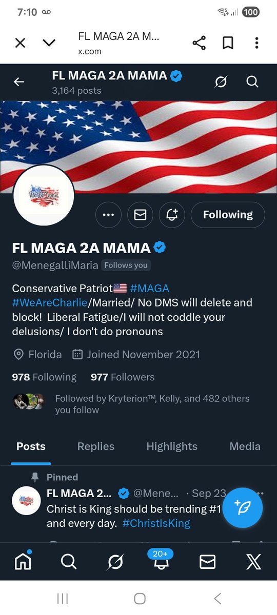 Can we get these patriots some more friends 
<a href="/MenegalliMaria/">FL MAGA 2A MAMA</a> 
<a href="/Gandolfpepe/">@Lneallucky2</a> 
F&amp;R
💪🫶👊💥💯🇺🇸