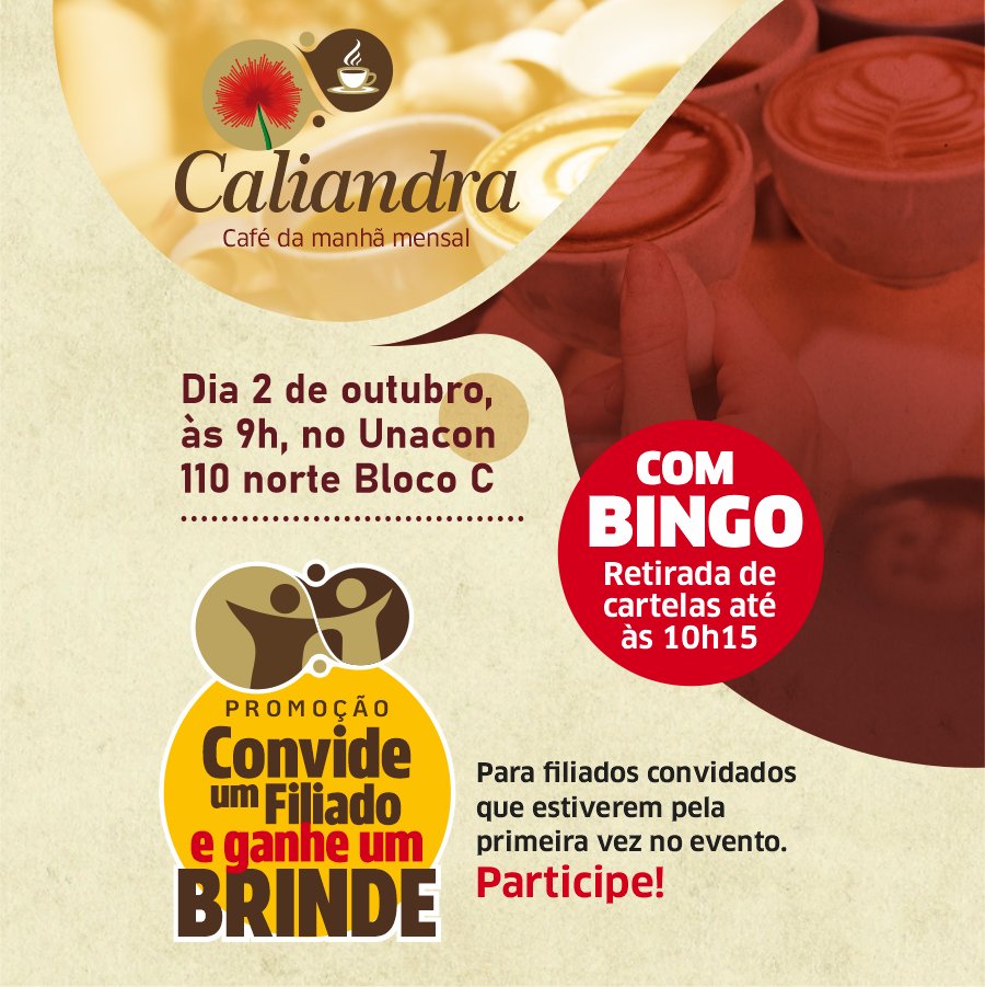 unaconsindical's tweet photo. Café da manhã, com bingo, será nesta quinta, 2.  Atividade marca o lançamento da campanha "Convide um filiado e ganhe um brinde". A indicação deve ser validada na recepção do Unacon Sindical. Ambos – filiado que convidou e o filiado convidado – devem estar presentes no evento. https://t.co/uCZmHqaACc