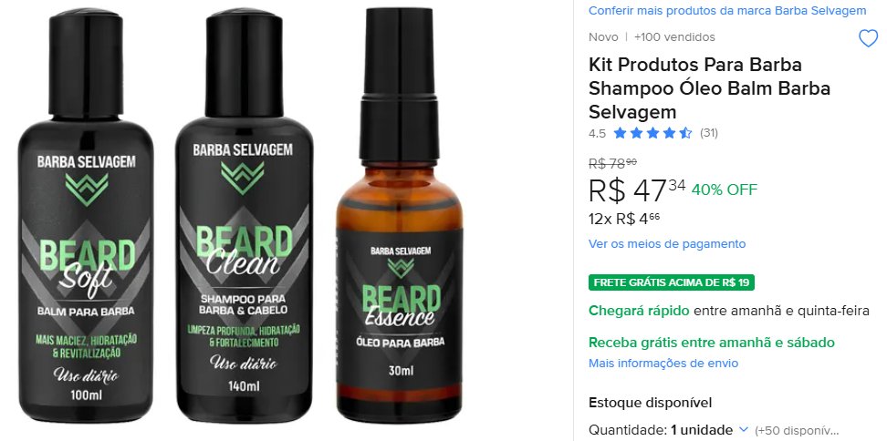 CacadoraPromos's tweet image. 🧔 Estilo selvagem: Kit Barba (Shampoo + Óleo + Balm) só R$47,34.
mercadolivre.com/sec/1zNAzjc

#BarbaPerfeita #AutocuidadoMasculino #Beleza