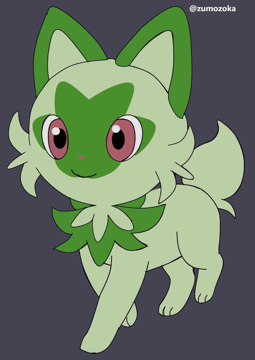 zumozoka's tweet photo. Sprigatito 

#pokemon #art #Sprigatito https://t.co/Ma6iAuAV90