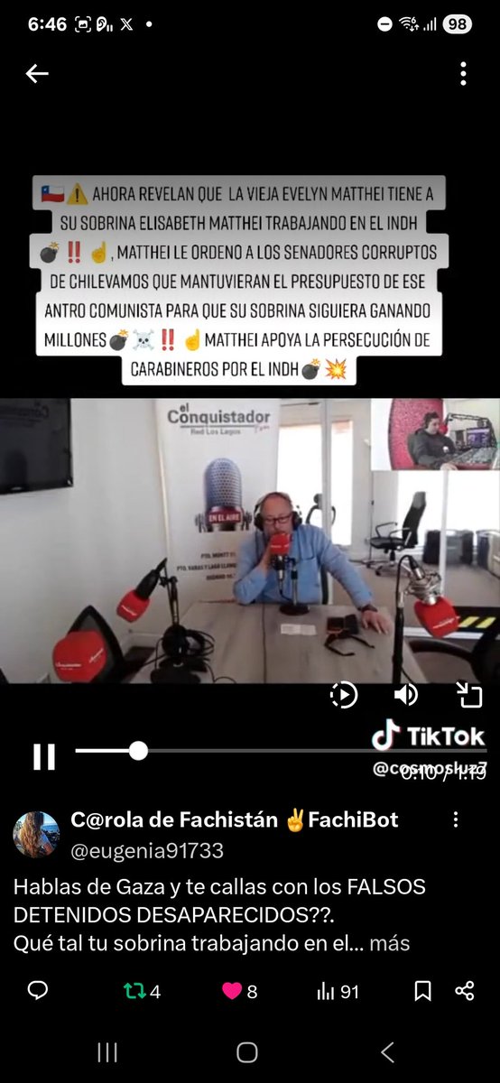 Cristrodf's tweet photo. @Politakeryx @evelynmatthei Familia lzos con la izmierda todo tiene sentido es lo que odia el Chileno ,la sucia politica #matheiinvotable #KastTeniaRazon #KastPresidente2026 https://t.co/sfW024hnt1