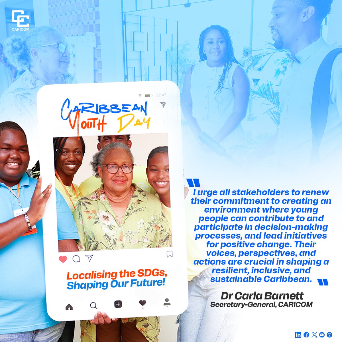 Happy Caribbean Youth Day 2025 to all young people of the Region! Read how our young people are contributing to our future development  shorturl.at/JlXpg