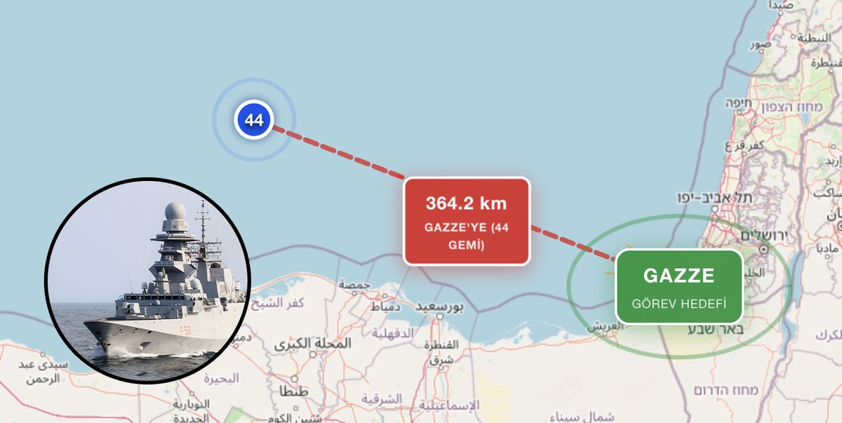 🔴 İtalya, Sumud Filosu’nun Gazze’ye ulaşmasına 150 mil kala filoya eşlik etmeyi bırakacak.

Filo ile iletişime geçen İtalyan fırkateyni, 'yüksek riskli bölgeye' ulaşmadan önce aktivistlere son kez tekneleri terk etme fırsatı sunacaklarını bildirdi. 

Şu an 220 mil kaldı.