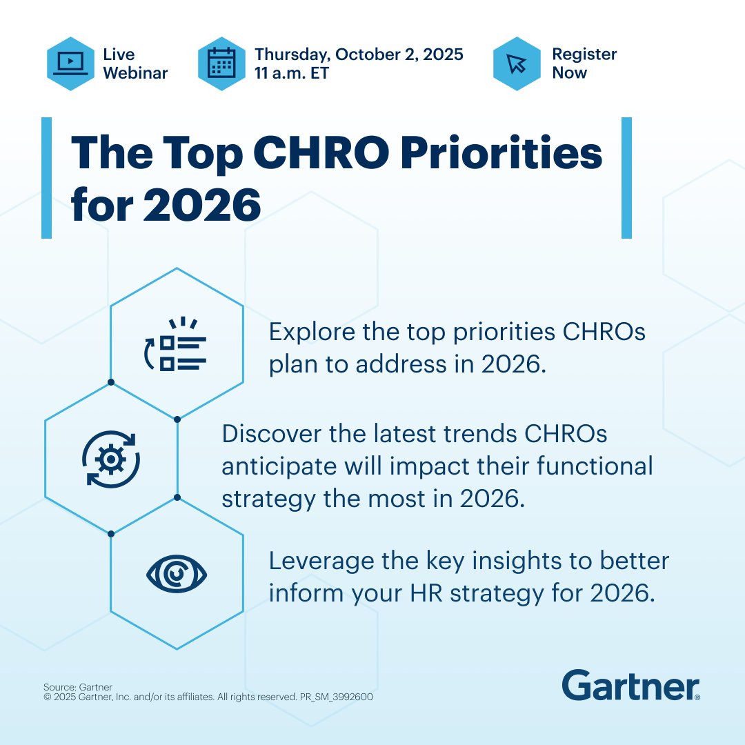 FX_LARROCHE's tweet image. #IN Ambitious goals demand bold HR leadership ➡️ gtnr.it/48tOwi3 

Discover what’s next for CHROs with insights from hundreds of survey responses and executive conversations.

#GartnerHR #CHRO #WorkforceStrategy