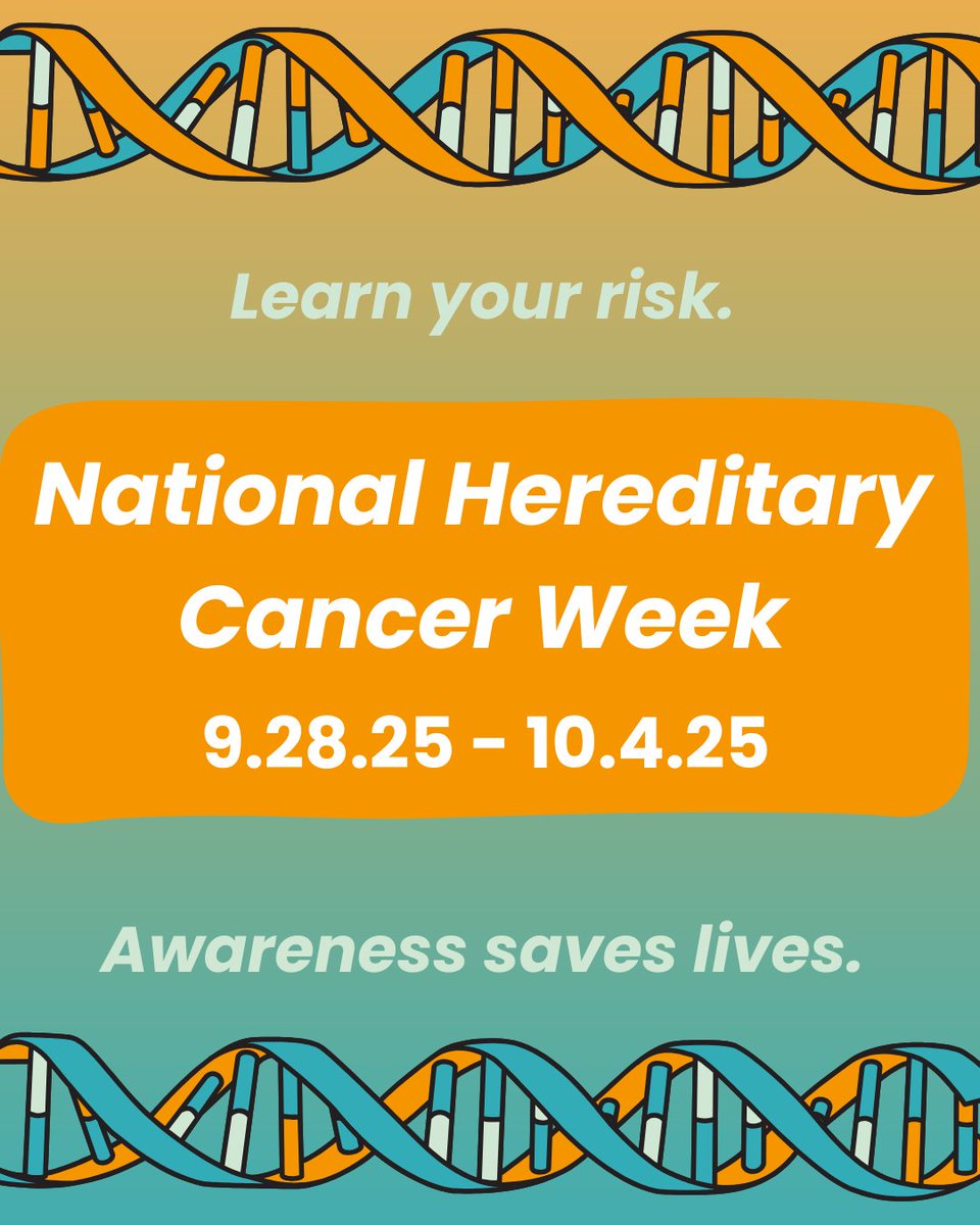 MyGeneCounsel's tweet photo. This week is National Hereditary Cancer Week, highlighting the importance of awareness and empowering individuals facing hereditary cancer to make informed medical decisions. At least 5-10% of all cancer is caused by an inherited genetic mutation. #genechat #precisionmedicine https://t.co/ul8OYpzfIQ