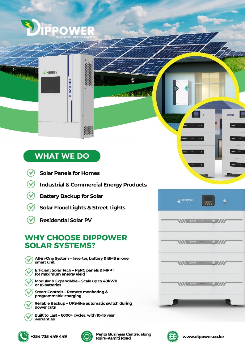 victorjoe17's tweet image. "Don't fall for the cheapest solar quote! Invest in a reliable system that pays you back year after year. Serving *26 Million Kenyans* with quality solar solutions. Get a quote from Di Power Energy today and start saving on your energy bills! 0735 449 449 |  #InvestInSolar