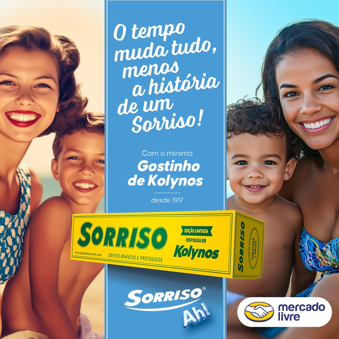 MercadoLivre's tweet image. Garanta agora a edição limitada do creme dental Sorriso, inspirado em Kolynos! 
Com o mesmo gostinho que marcou a memória dos brasileiros, essa novidade está disponível no app. 😁

Não perca a chance de reviver esse clássico! bit.ly/4gd9K5K
